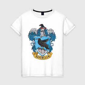 Женская футболка хлопок с принтом Coat of Ravenclaw в Тюмени, 100% хлопок | прямой крой, круглый вырез горловины, длина до линии бедер, слегка спущенное плечо | vdgerir | гарри поттер | гриффиндор | дамблдор | добби | слизерин | хогвартс