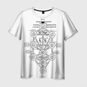 Мужская футболка 3D с принтом eVa-updown в Тюмени, 100% полиэфир | прямой крой, круглый вырез горловины, длина до линии бедер | evangelion | ангелы | арт | база nerf | евангелион | икари | кабинет | кабинет икари | надпись | свитки | чёрное белое