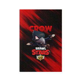 Обложка для паспорта матовая кожа с принтом BRAWL STARS CROW в Тюмени, натуральная матовая кожа | размер 19,3 х 13,7 см; прозрачные пластиковые крепления | bibi | brawl stars | crow | el brown | leon | leon shark | max | sally leon | shark | stars | werewolf | акула | биби | ворон | леон | оборотень