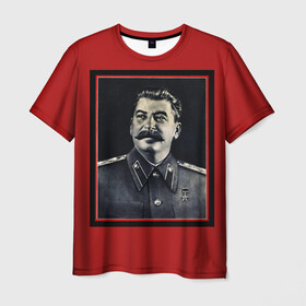 Мужская футболка 3D с принтом Сталин в Тюмени, 100% полиэфир | прямой крой, круглый вырез горловины, длина до линии бедер | stalin | брэнд | классно | красиво | круто | мода | сталин | стиль