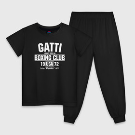 Детская пижама хлопок с принтом Gatti Boxing Club в Тюмени, 100% хлопок |  брюки и футболка прямого кроя, без карманов, на брюках мягкая резинка на поясе и по низу штанин
 | arturo gatti | arturo thunder gatti | gatti | thunder | артуро гатти | гатти
