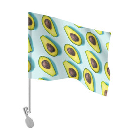 Флаг для автомобиля с принтом АВОКАДО. в Тюмени, 100% полиэстер | Размер: 30*21 см | ovakado | авокадо | фрукты