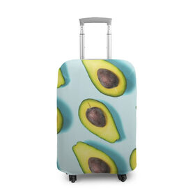 Чехол для чемодана 3D с принтом АВОКАДО. в Тюмени, 86% полиэфир, 14% спандекс | двустороннее нанесение принта, прорези для ручек и колес | ovakado | авокадо | фрукты