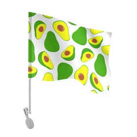 Флаг для автомобиля с принтом АВОКАДО в Тюмени, 100% полиэстер | Размер: 30*21 см | ovakado | авокадо | фрукты