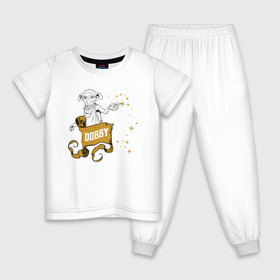 Детская пижама хлопок с принтом Dobby в Тюмени, 100% хлопок |  брюки и футболка прямого кроя, без карманов, на брюках мягкая резинка на поясе и по низу штанин
 | vdgerir | гарри поттер | гриффиндор | дамблдор | добби | слизерин | хогвартс