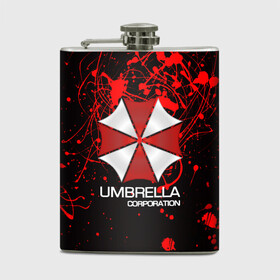 Фляга с принтом UMBRELLA CORP в Тюмени, металлический корпус | емкость 0,22 л, размер 125 х 94 мм. Виниловая наклейка запечатывается полностью | biohazard | biohazard 7 | crocodile | fang | game | hand | monster | new umbrella | resident evil | resident evil 7 | umbrella | umbrella corp | umbrella corporation | zombie | обитель