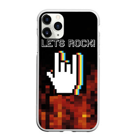 Чехол для iPhone 11 Pro матовый с принтом Lets Rock в Тюмени, Силикон |  | art | fire | hand | pixel | pixelart | rock | огонь | пиксель | пиксельарт | рок | рука