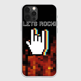Чехол для iPhone 12 Pro Max с принтом Lets Rock в Тюмени, Силикон |  | Тематика изображения на принте: art | fire | hand | pixel | pixelart | rock | огонь | пиксель | пиксельарт | рок | рука