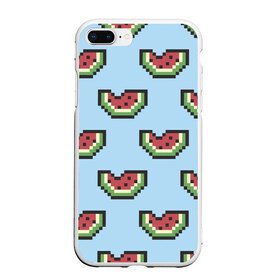 Чехол для iPhone 7Plus/8 Plus матовый с принтом Пиксельный арбуз в Тюмени, Силикон | Область печати: задняя сторона чехла, без боковых панелей | minecraft | арбуз | арбузы | майнкрафт | пиксели | пиксель | фрукт | фрукты | ягода | ягоды