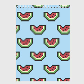 Скетчбук с принтом Пиксельный арбуз в Тюмени, 100% бумага
 | 48 листов, плотность листов — 100 г/м2, плотность картонной обложки — 250 г/м2. Листы скреплены сверху удобной пружинной спиралью | minecraft | арбуз | арбузы | майнкрафт | пиксели | пиксель | фрукт | фрукты | ягода | ягоды