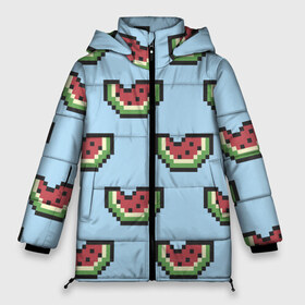 Женская зимняя куртка 3D с принтом Пиксельный арбуз в Тюмени, верх — 100% полиэстер; подкладка — 100% полиэстер; утеплитель — 100% полиэстер | длина ниже бедра, силуэт Оверсайз. Есть воротник-стойка, отстегивающийся капюшон и ветрозащитная планка. 

Боковые карманы с листочкой на кнопках и внутренний карман на молнии | minecraft | арбуз | арбузы | майнкрафт | пиксели | пиксель | фрукт | фрукты | ягода | ягоды