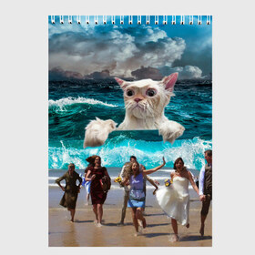 Скетчбук с принтом Морской Кошак в Тюмени, 100% бумага
 | 48 листов, плотность листов — 100 г/м2, плотность картонной обложки — 250 г/м2. Листы скреплены сверху удобной пружинной спиралью | cat | mem | mems | вода | волны | кот | котейка | котик | кошак | кошка | мем | мем с котом | мемы | мемы с котом | мокрый кот | море | морской кот | морской кошак | облака | океан | прикол | приколы | тучи | шторм