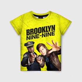 Детская футболка 3D с принтом Brooklyn Nine-Nine в Тюмени, 100% гипоаллергенный полиэфир | прямой крой, круглый вырез горловины, длина до линии бедер, чуть спущенное плечо, ткань немного тянется | 7 сезон | 99 участок | brooklyn nine nine | бруклин | бруклин 9 9 | комедия