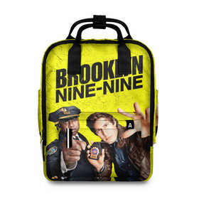 Женский рюкзак 3D с принтом Brooklyn Nine-Nine в Тюмени, 100% полиэстер | лямки с регулируемой длиной, сверху ручки, чтобы рюкзак нести как сумку. Основное отделение закрывается на молнию, как и внешний карман. Внутри два дополнительных кармана, один из которых закрывается на молнию. По бокам два дополнительных кармашка, куда поместится маленькая бутылочка
 | 7 сезон | 99 участок | brooklyn nine nine | бруклин | бруклин 9 9 | комедия