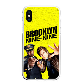 Чехол для iPhone XS Max матовый с принтом Brooklyn Nine-Nine в Тюмени, Силикон | Область печати: задняя сторона чехла, без боковых панелей | Тематика изображения на принте: 7 сезон | 99 участок | brooklyn nine nine | бруклин | бруклин 9 9 | комедия