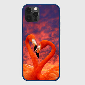 Чехол для iPhone 12 Pro с принтом Flamingo Love в Тюмени, силикон | область печати: задняя сторона чехла, без боковых панелей | 14 февраля | 8 марта | валентинов день | верность | влюбленность | влюбленные | вместе | вместе навсегда | девушке | женат | женский день | женский праздник | закат | замужем | кружка | любимая