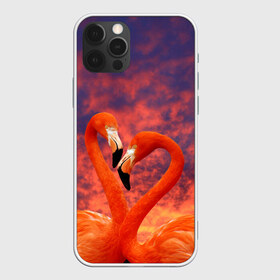 Чехол для iPhone 12 Pro Max с принтом Flamingo Love в Тюмени, Силикон |  | Тематика изображения на принте: 14 февраля | 8 марта | валентинов день | верность | влюбленность | влюбленные | вместе | вместе навсегда | девушке | женат | женский день | женский праздник | закат | замужем | кружка | любимая