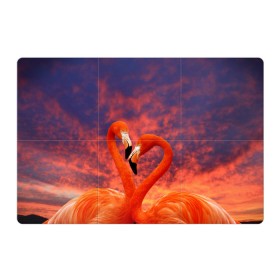Магнитный плакат 3Х2 с принтом Flamingo Love в Тюмени, Полимерный материал с магнитным слоем | 6 деталей размером 9*9 см | 14 февраля | 8 марта | валентинов день | верность | влюбленность | влюбленные | вместе | вместе навсегда | девушке | женат | женский день | женский праздник | закат | замужем | кружка | любимая