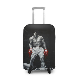 Чехол для чемодана 3D с принтом Muhammad Ali в Тюмени, 86% полиэфир, 14% спандекс | двустороннее нанесение принта, прорези для ручек и колес | ali | muhammad ali | the greatest | али | бокс | мухамед али | мухаммед али