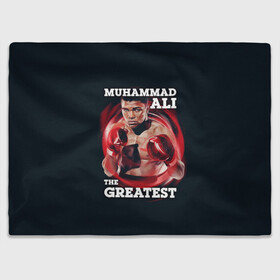 Плед 3D с принтом Muhammad Ali в Тюмени, 100% полиэстер | закругленные углы, все края обработаны. Ткань не мнется и не растягивается | Тематика изображения на принте: ali | muhammad ali | the greatest | али | бокс | мухамед али | мухаммед али