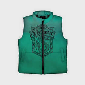 Детский жилет утепленный 3D с принтом Coat of Slytherin в Тюмени,  |  | Тематика изображения на принте: vdgerir | гарри поттер | гриффиндор | дамблдор | добби | слизерин | хогвартс