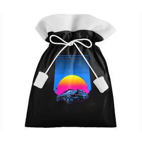 Подарочный 3D мешок с принтом Retro Car в Тюмени, 100% полиэстер | Размер: 29*39 см | car | neon | retro | space | wave | астрономия | волна | градиент | закат | космос | машина | неон | неоновый | природа | птица | птицы | ретро | солнце