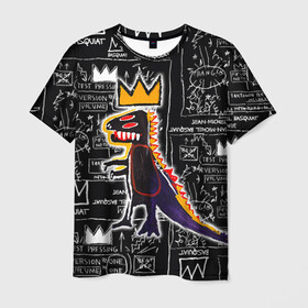 Мужская футболка 3D с принтом Basquiat Dinosaur в Тюмени, 100% полиэфир | прямой крой, круглый вырез горловины, длина до линии бедер | art | louis vuitton | lv