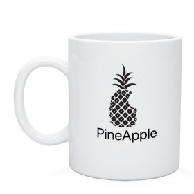 Кружка с принтом PineApple в Тюмени, керамика | объем — 330 мл, диаметр — 80 мм. Принт наносится на бока кружки, можно сделать два разных изображения | Тематика изображения на принте: apple | pineapple | ананас | фрукт | фрукты | эпл | эппл