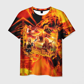 Мужская футболка 3D с принтом Judas Priest в Тюмени, 100% полиэфир | прямой крой, круглый вырез горловины, длина до линии бедер | judas | priest | грув метал | группа | рок | хард рок | хеви метал