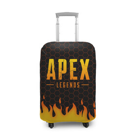 Чехол для чемодана 3D с принтом APEX LEGENDS  в Тюмени, 86% полиэфир, 14% спандекс | двустороннее нанесение принта, прорези для ручек и колес | apex | apex legends | battle | battle royal | bloodhound | titanfall | wraith | апекс | апекс легендс | батл рояль | битва | война | каустик | королевская битва