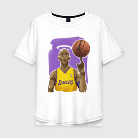 Мужская футболка хлопок Oversize с принтом Kobe Bryant в Тюмени, 100% хлопок | свободный крой, круглый ворот, “спинка” длиннее передней части | basketball | black | bryant | game | james | kobe | kobebryant | lakers | lebron | los angeles | mamba | nba | rip | slam dunk | баскетбол | баскетболист | брайант | браянт | джеймс | игрок | коби | леброн | лейкерс | лос анджеле