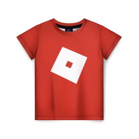 Детская футболка 3D с принтом Roblox в Тюмени, 100% гипоаллергенный полиэфир | прямой крой, круглый вырез горловины, длина до линии бедер, чуть спущенное плечо, ткань немного тянется | roblox | лого | роблокс