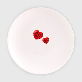 Тарелка с принтом Рубиновые сердца в Тюмени, фарфор | диаметр - 210 мм
диаметр для нанесения принта - 120 мм | вместе | любовь | пара | рубин | сердце