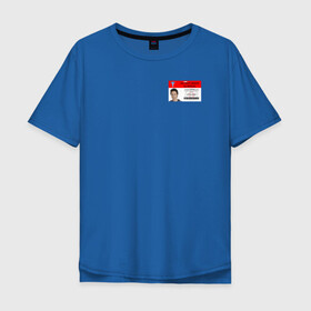 Мужская футболка хлопок Oversize с принтом Бэйдж Доктор Джон Дориан в Тюмени, 100% хлопок | свободный крой, круглый ворот, “спинка” длиннее передней части | scrabs | бейдж | бейджик | джон дориан | клиника
