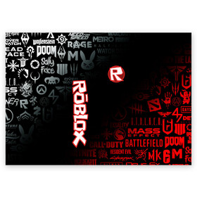 Поздравительная открытка с принтом ROBLOX | РОБЛОКС (Z) в Тюмени, 100% бумага | плотность бумаги 280 г/м2, матовая, на обратной стороне линовка и место для марки
 | game | gamer | logo | minecraft | roblox | simulator | игра | конструктор | лого | майнкрафт | симулятор | строительство | фигура