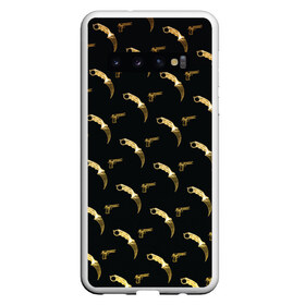 Чехол для Samsung Galaxy S10 с принтом Karambit и Desert eagle в Тюмени, Силикон | Область печати: задняя сторона чехла, без боковых панелей | cs go | desert eagle | десерт игл | дигл | игра | керамбит | кс го | нож | оружие | пистолет | узор