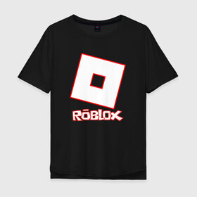 Мужская футболка хлопок Oversize с принтом ROBLOX в Тюмени, 100% хлопок | свободный крой, круглый ворот, “спинка” длиннее передней части | game | gamer | logo | minecraft | roblox | simulator | игра | конструктор | лого | майнкрафт | симулятор | строительство | фигура