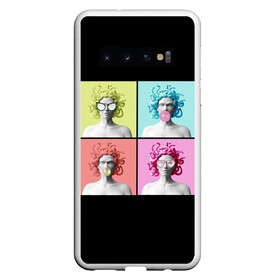 Чехол для Samsung Galaxy S10 с принтом Медуза Горгона Pop Art в Тюмени, Силикон | Область печати: задняя сторона чехла, без боковых панелей | Тематика изображения на принте: 8 марта | бизнес леди | в очках | девушка в очках | девушке | жвачка | жене | женский день | женский праздник | женское лицо | кружка | легенда | лицо | любимой | медуза | мифология | монстр | опасная