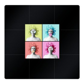 Магнитный плакат 3Х3 с принтом Медуза Горгона Pop Art в Тюмени, Полимерный материал с магнитным слоем | 9 деталей размером 9*9 см | 8 марта | бизнес леди | в очках | девушка в очках | девушке | жвачка | жене | женский день | женский праздник | женское лицо | кружка | легенда | лицо | любимой | медуза | мифология | монстр | опасная