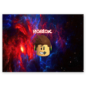 Поздравительная открытка с принтом ROBLOX в Тюмени, 100% бумага | плотность бумаги 280 г/м2, матовая, на обратной стороне линовка и место для марки
 | game | gamer | logo | minecraft | roblox | simulator | игра | конструктор | лого | майнкрафт | симулятор | строительство | фигура