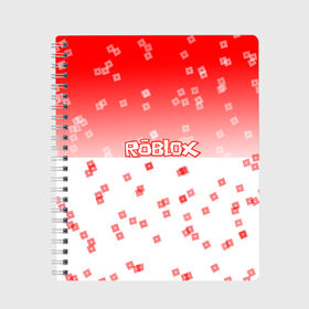 Тетрадь с принтом ROBLOX в Тюмени, 100% бумага | 48 листов, плотность листов — 60 г/м2, плотность картонной обложки — 250 г/м2. Листы скреплены сбоку удобной пружинной спиралью. Уголки страниц и обложки скругленные. Цвет линий — светло-серый
 | 3d | roblox | игра | лого | логотип | надпись | онлайн | платформа | роблокс | эмблема