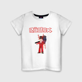 Детская футболка хлопок с принтом ROBLOX в Тюмени, 100% хлопок | круглый вырез горловины, полуприлегающий силуэт, длина до линии бедер | game | gamer | logo | minecraft | roblox | simulator | игра | конструктор | лого | майнкрафт | симулятор | строительство | фигура