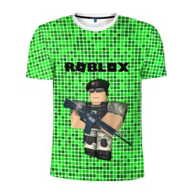 Мужская футболка 3D спортивная с принтом Roblox. в Тюмени, 100% полиэстер с улучшенными характеристиками | приталенный силуэт, круглая горловина, широкие плечи, сужается к линии бедра | game | roblox | блок | игра | игрушка | лего | майнкрафт | персонажи | персонажи из кубиков | роблокс | робот