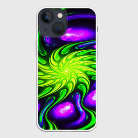 Чехол для iPhone 13 mini с принтом NEONACID в Тюмени,  |  | abstract | abstraction | color | fractal | geometry | paitnt | polygon | polygonal | psy | абстракция | геометрия | краски | неоновые | полигоны | психоделика | фрактал