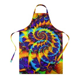 Фартук 3D с принтом TIE-DYE COLOR в Тюмени, 100% полиэстер | общий размер — 65 х 85 см, ширина нагрудника — 26 см, горловина — 53 см, длина завязок — 54 см, общий обхват в поясе — 173 см. Принт на завязках и на горловине наносится с двух сторон, на основной части фартука — только с внешней стороны | abstract | abstraction | color | fractal | geometry | paitnt | polygon | polygonal | psy | абстракция | геометрия | краски | неоновые | полигоны | психоделика | фрактал