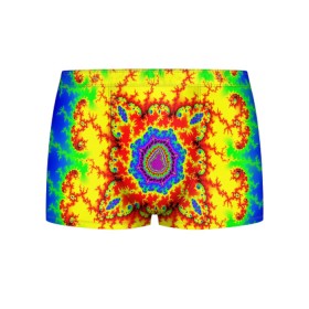 Мужские трусы 3D с принтом АБСТРАКТНЫЕ РАЗРЫВЫ в Тюмени, 50% хлопок, 50% полиэстер | классическая посадка, на поясе мягкая тканевая резинка | Тематика изображения на принте: abstract | abstraction | color | fractal | geometry | paitnt | polygon | polygonal | psy | абстракция | геометрия | краски | неоновые | полигоны | психоделика | фрактал