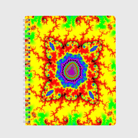 Тетрадь с принтом АБСТРАКТНЫЕ РАЗРЫВЫ в Тюмени, 100% бумага | 48 листов, плотность листов — 60 г/м2, плотность картонной обложки — 250 г/м2. Листы скреплены сбоку удобной пружинной спиралью. Уголки страниц и обложки скругленные. Цвет линий — светло-серый
 | abstract | abstraction | color | fractal | geometry | paitnt | polygon | polygonal | psy | абстракция | геометрия | краски | неоновые | полигоны | психоделика | фрактал