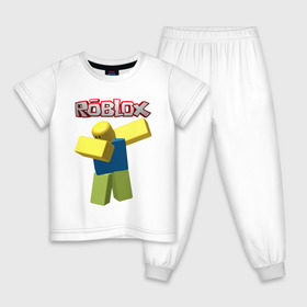 Детская пижама хлопок с принтом Roblox Dab в Тюмени, 100% хлопок |  брюки и футболка прямого кроя, без карманов, на брюках мягкая резинка на поясе и по низу штанин
 | game | game roblox | logo roblox | online game | oof roblox dabbing | roblox | roblox dab | roblox noob | игра | игра роблокс | лого роблокс | онлайн игра | онлайн игра роблокс | роблокс | роблокс даб