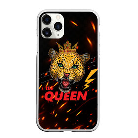 Чехол для iPhone 11 Pro матовый с принтом the Queen в Тюмени, Силикон |  | queen | большая кошка | королева | корона | кошка | леопард | львица | молния
