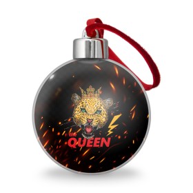Ёлочный шар с принтом the Queen в Тюмени, Пластик | Диаметр: 77 мм | Тематика изображения на принте: queen | большая кошка | королева | корона | кошка | леопард | львица | молния